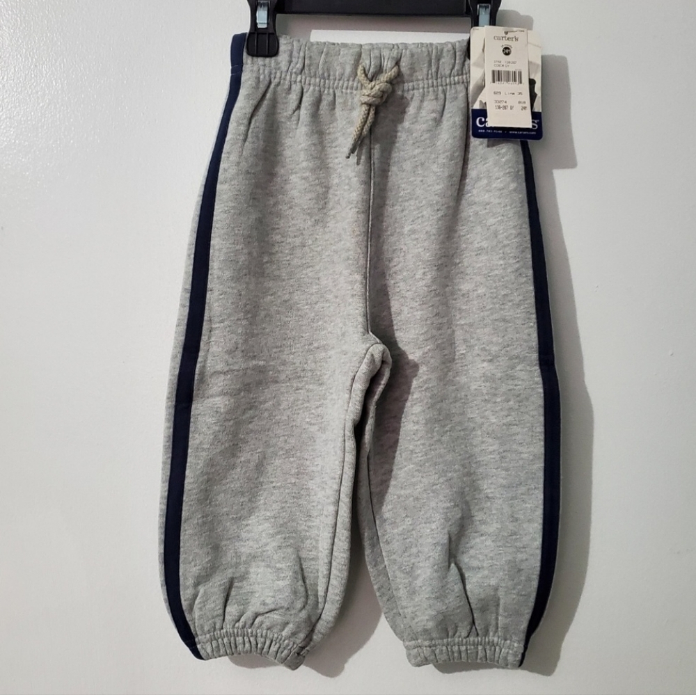 Y2K Carters toddler gray very soft fleece joggers pants NWT.
